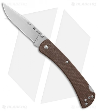 Buck Knives Buck 110 Slim Pro Lockback Knife Brown Micarta (3.75" Satin) 3 Buck Knives Buck 110 Slim Pro Lockback Knife Brown Micarta (3.75" Satin)
