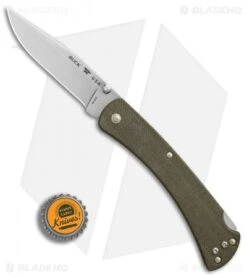 Buck Knives Buck 110 Slim Pro Lockback Knife OD Green Micarta (3.75" Satin) 9 Buck Knives Buck 110 Slim Pro Lockback Knife OD Green Micarta (3.75" Satin) -Buck Knives Buck 110 Hunter Slim Pro OD Green Micarta Satin BHQ 88721 er bottlecap
