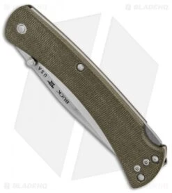 Buck Knives Buck 110 Slim Pro Lockback Knife OD Green Micarta (3.75" Satin) 8 Buck Knives Buck 110 Slim Pro Lockback Knife OD Green Micarta (3.75" Satin) -Buck Knives Buck 110 Hunter Slim Pro OD Green Micarta Satin BHQ 88721 er spine