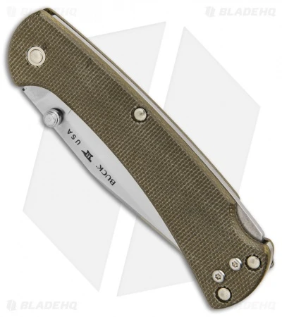 Buck Knives Buck 112 Slim Pro Lockback Folding Knife OD Green Micarta (3" Satin) 5 Buck Knives Buck 112 Slim Pro Lockback Folding Knife OD Green Micarta (3" Satin) - Image 3