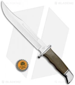 Buck Knives Buck 120 General Pro Bowie Knife Green Micarta (7.34" Satin) 0120GRS1-B -Buck Knives Buck 120 General Pro Bowie Green Micarta Satin 0120GRS1 BHQ 120503 jr bottlecap