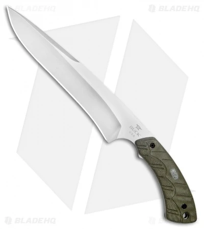 Buck Knives Buck 535 Open Season Moose Skinner Fixed Blade OD Green Micarta (8" Satin) 3 Buck Knives Buck 535 Open Season Moose Skinner Fixed Blade OD Green Micarta (8" Satin)