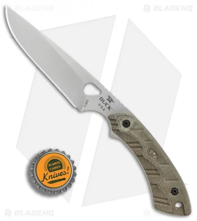 Buck Knives Buck 539 Open Season Small Game Fixed Blade OD Green Micarta (4.25" Satin) 6 Buck Knives Buck 539 Open Season Small Game Fixed Blade OD Green Micarta (4.25" Satin) - Image 4