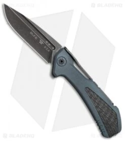 Buck Knives Buck 829 Marksman Elite Folding Knife Blue W/ Carbon Fiber Inlay (3.5" Black SW)