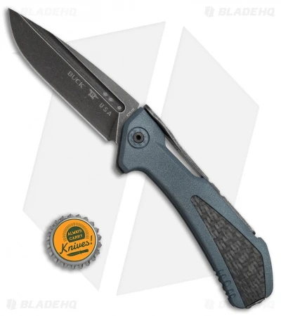 Buck Knives Buck 829 Marksman Elite Folding Knife Blue W/ Carbon Fiber Inlay (3.5" Black SW) 6 Buck Knives Buck 829 Marksman Elite Folding Knife Blue W/ Carbon Fiber Inlay (3.5" Black SW) - Image 4