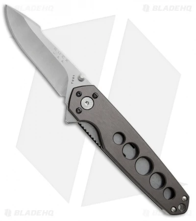 Buck Knives Buck Alpha Crosslock Folding Knife W/ Saw & Gut Hook Gun Metal Gray (3" Satin) 4 Buck Knives Buck Alpha Crosslock Folding Knife W/ Saw & Gut Hook Gun Metal Gray (3" Satin) - Image 2