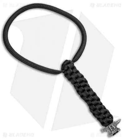 Buck Knives Buck Black 6" Lanyard W/ Anvil Bead (Pewter) 2 Buck Knives Buck Black 6" Lanyard W/ Anvil Bead (Pewter)