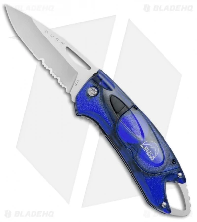 Buck Knives Buck Lumina LED Liner Lock Knife Translucent Blue (3" Satin Serr) 3 Buck Knives Buck Lumina LED Liner Lock Knife Translucent Blue (3" Satin Serr)