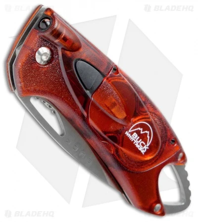Buck Knives Buck Lumina LED Liner Lock Knife Translucent Red (3" Satin Serr) 4 Buck Knives Buck Lumina LED Liner Lock Knife Translucent Red (3" Satin Serr) - Image 2