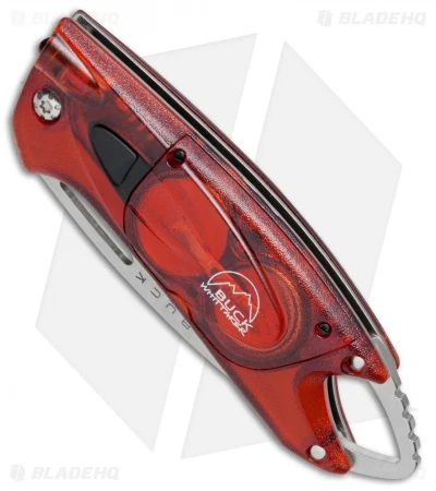 Buck Knives Buck Lumina LED Liner Lock Knife Translucent Red (3" Satin Serr) 7 Buck Knives Buck Lumina LED Liner Lock Knife Translucent Red (3" Satin Serr) - Image 5