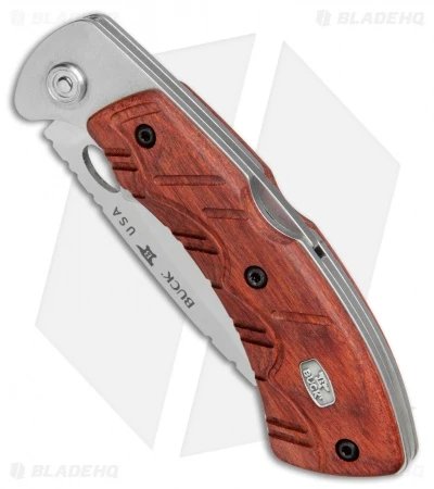 Buck Knives Buck Open Season Folding Skinner Lockback Knife Red Wood (3.75" Satin) 0556RWS 4 Buck Knives Buck Open Season Folding Skinner Lockback Knife Red Wood (3.75" Satin) 0556RWS - Image 2