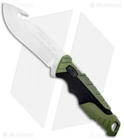 Buck Knives Buck Pursuit Large Guthook Fixed Blade Knife Green GFN (4.5" Satin) 0657GRG