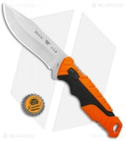 Buck Knives Buck Pursuit Pro Large Fixed Blade Knife Black/Orange (4.5" Satin) -Buck Knives Buck Pursuit Pro Large BHQ 115698 jr bottlecap