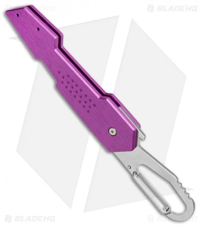 Buck Knives Buck Revolution Plunge Lock Knife W/ Carabiner Purple (3" Satin Serr) B437 5 Buck Knives Buck Revolution Plunge Lock Knife W/ Carabiner Purple (3" Satin Serr) B437 - Image 3