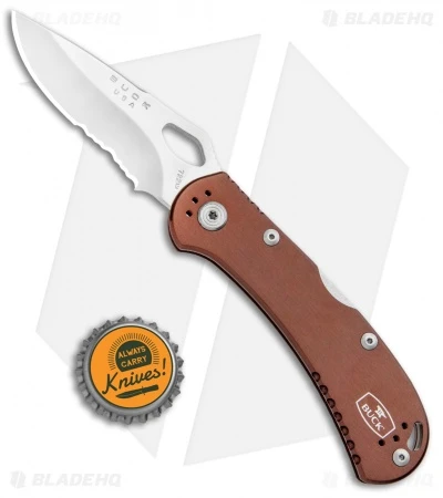 Buck Knives Buck SpitFire Lockback Knife Brown (3.25" Satin Serr) 0722BRX1 6 Buck Knives Buck SpitFire Lockback Knife Brown (3.25" Satin Serr) 0722BRX1 - Image 4