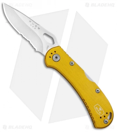 Buck Knives Buck SpitFire Lockback Knife Yellow (3.25" Satin Serr) 0722YWX1 3 Buck Knives Buck SpitFire Lockback Knife Yellow (3.25" Satin Serr) 0722YWX1