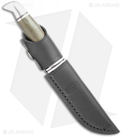 Buck Knives Buck Woodsman Pro Fixed Blade Knife Green Micarta (4" Satin) 5 Buck Knives Buck Woodsman Pro Fixed Blade Knife Green Micarta (4" Satin) - Image 3
