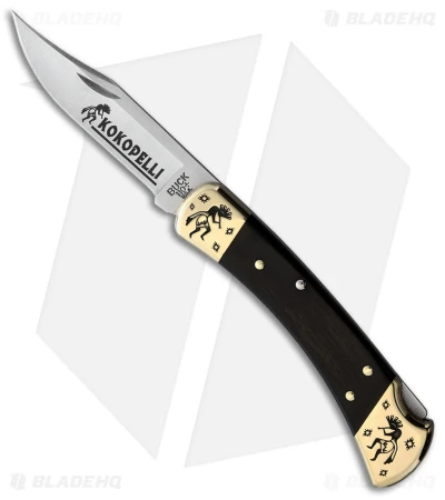 Buck Knives Yellowhorse Custom Buck 110 Kokopelli Lockback Knife Ebony Wood (3.8" Satin) 3 Buck Knives Yellowhorse Custom Buck 110 Kokopelli Lockback Knife Ebony Wood (3.8" Satin)