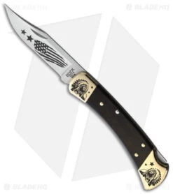 Buck Knives Yellowhorse Custom Buck 110 Chief Lockback Knife Ebony Wood (3.8" Satin)