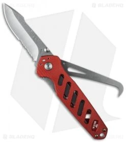 Buck Knives Buck 183 Alpha Crosslock Knife Red Hoofpick (3" Satin Serr) 0183RDS