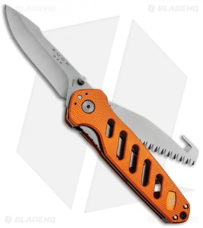 Buck Knives Buck 183 Alpha Crosslock Knife Orange W/Saw & Gut Hook Blade (3" Satin) 0183ORS1 3 Buck Knives Buck 183 Alpha Crosslock Knife Orange W/Saw & Gut Hook Blade (3" Satin) 0183ORS1